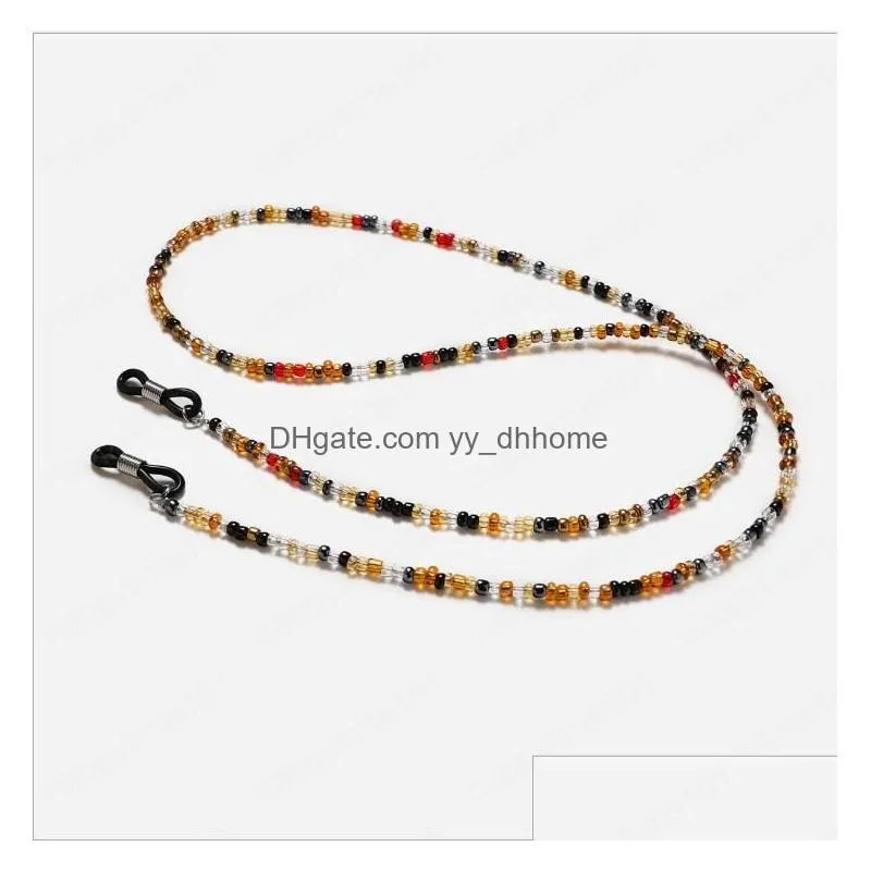 bohemia transparent color beads lanyard hold straps glasses chain fashion cords women sunglasses accessories