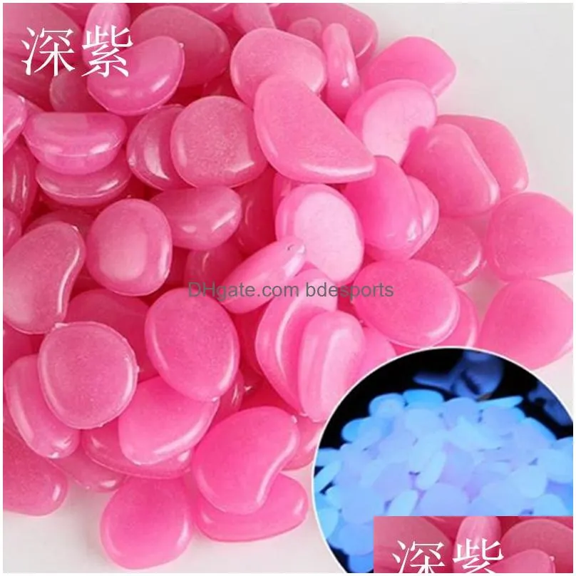 luminous stone fluorescent aquarium pebbles fish tank garden decoration luminous stone 5 p2