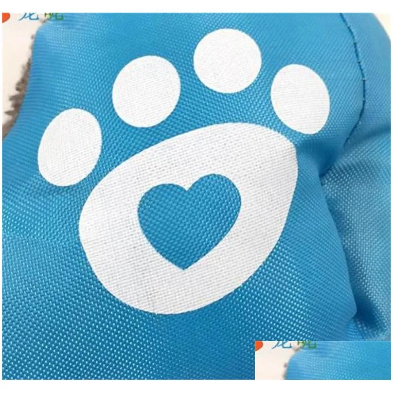 candy color footprint pet supplies square shape dog pads cute warm plush creative convenient mould proof bed 39cn jj