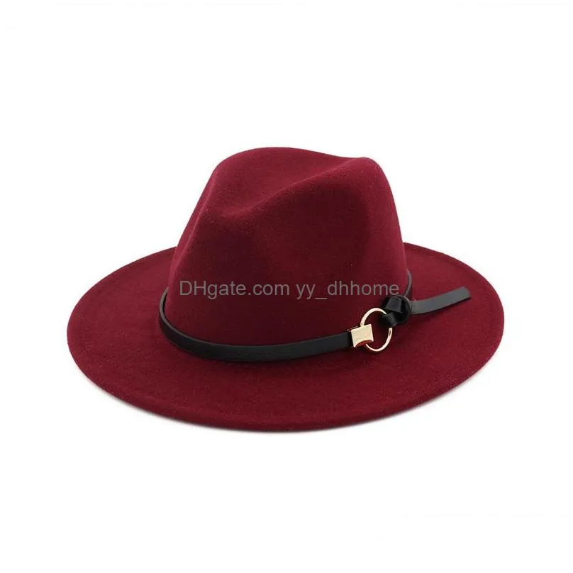 fashion wool felt jazz cap hat wide brim panama fedora hats men women unisex trilby fascinator church formal top hat