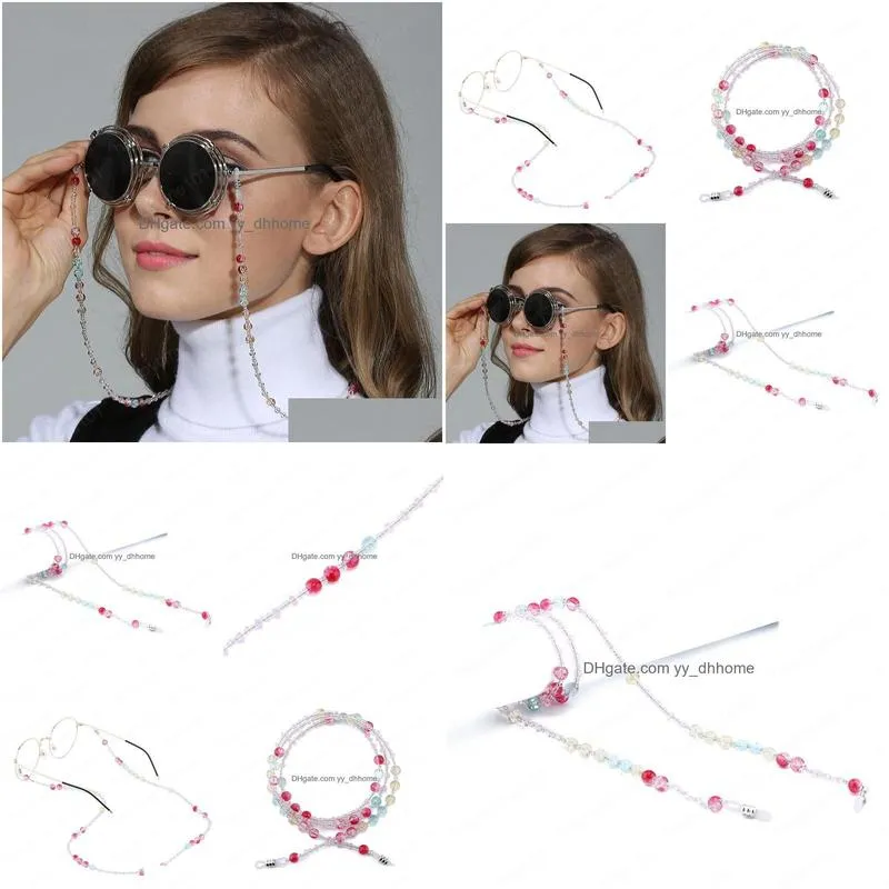  color beaded antislip glasses chain sunglasses chain cord rope holder eyewear strap retainer