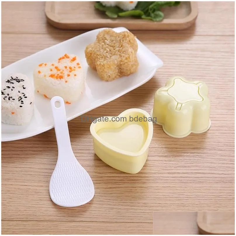 triangle mould sushi steamed rice seaweed tool spoon original pattern die children bento molds kitchen 3 5zh k2