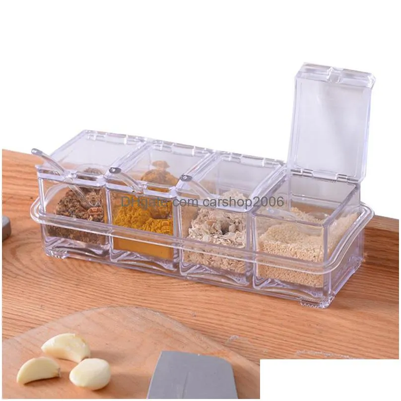 spice tools multifunctional transparent seasoning box shelf spice jar storage container spices storages room kitchen utensils inventory