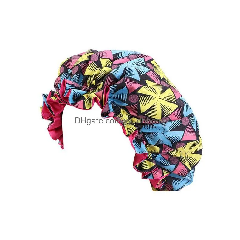 african print ankara bonnet fashion stain big bonnet beanies for kids children sleep cap headwrap hat hair wrap accessories