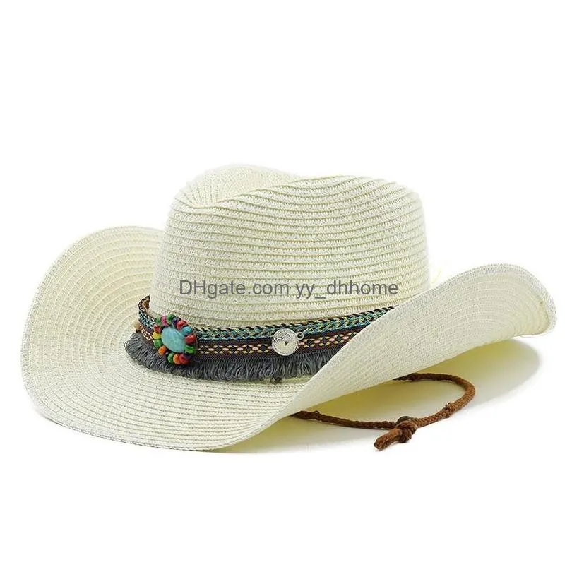 panama hats womens summer  sun hat male female khaki straw emerald decorate fashion men jazz hat