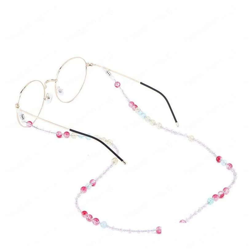  color beaded antislip glasses chain sunglasses chain cord rope holder eyewear strap retainer