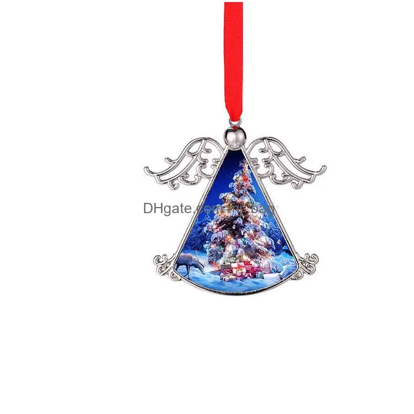 transfer sublimation christmas angel pendant christmas party ornaments decoration diyinventory wholesales