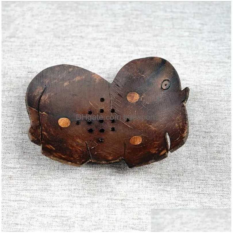 creative coconut shell soap shelf butterfly shaped coconut soap cartoon soap box southeast asian wooden coconut shell soaps dish 1188