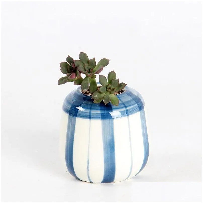 decorative fashion simple succulent pots planters desktop home hand painted ceramics flowerpot round for fleshy creative flowerpots 3ys