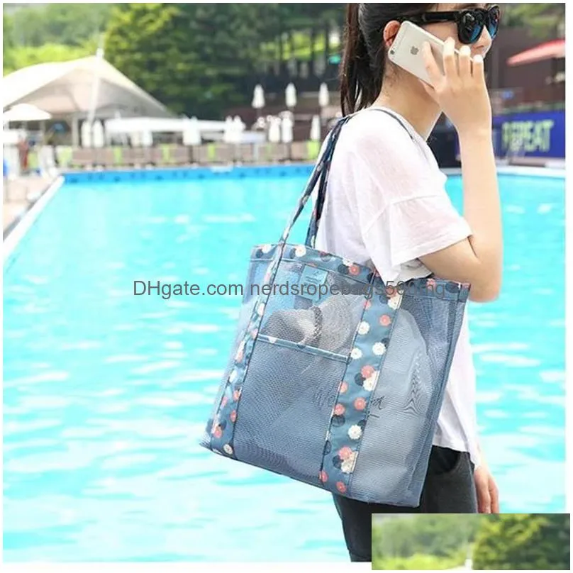 ladies summer mesh beach bag swimming storage bag sports fashion leisure travel shopping spa shoulder bags inventory wholesale