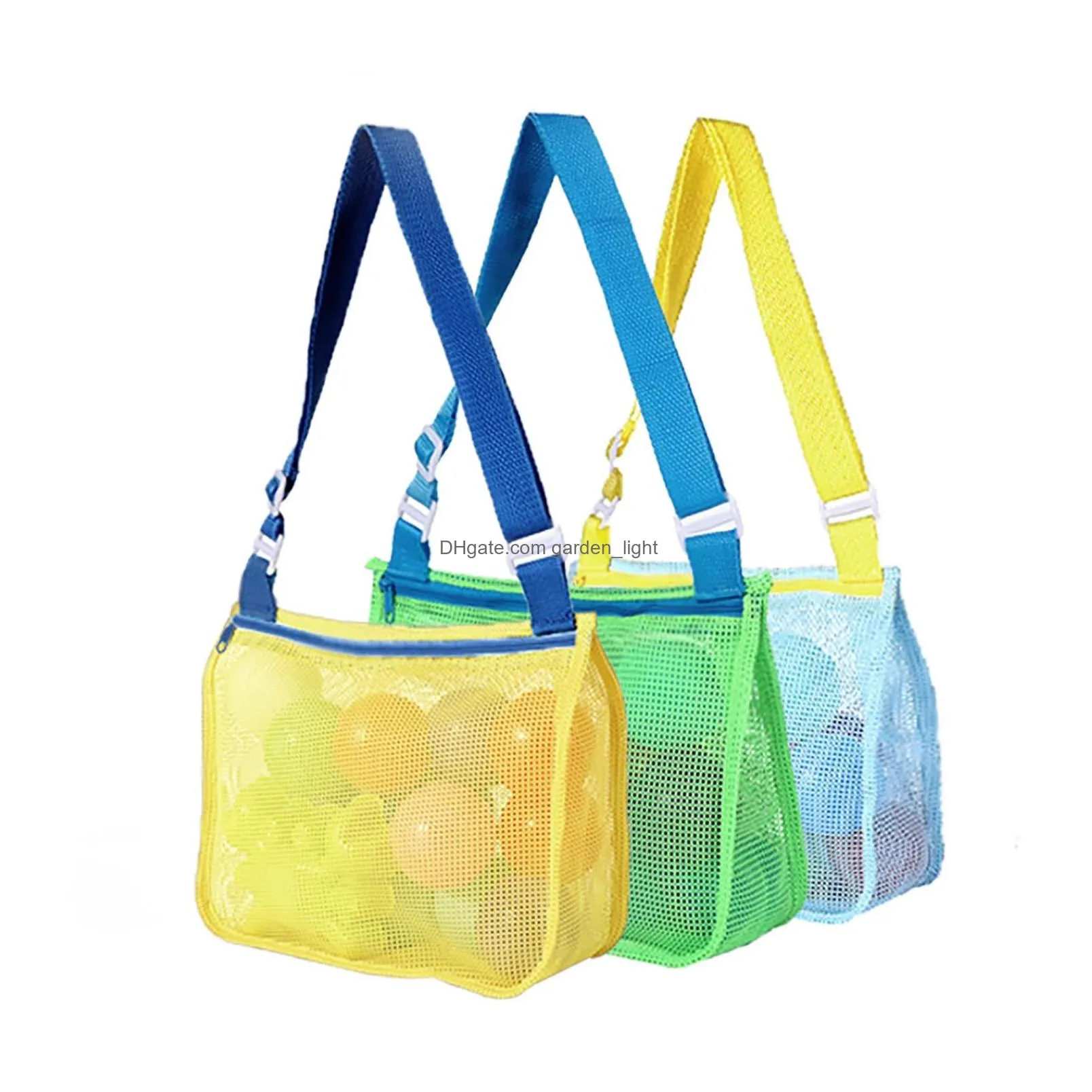 cute mesh bag kids shell collection beach toy organizer storage beach tote kidss summer gifts inventory wholesale