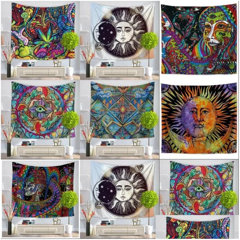 wall hanging tapestry elephant map print beach towel shawl bohemian mandala yoga mats tablecloth polyester tapestries home decor 110