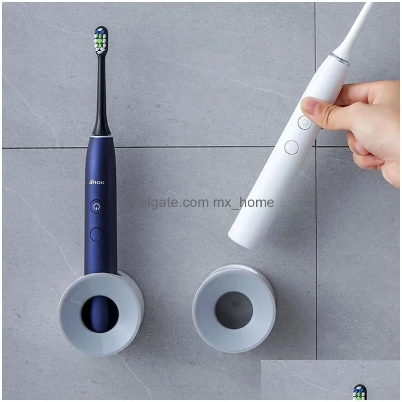 dual hole electric toothbrush holder no punch storage rack bathroom accessories organizer inventory wholesale