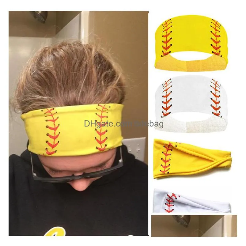 party favor 20 styles baseball sports headband women men softball football team hair bands sweat headbands yoga fitness scarf sport towel inventory