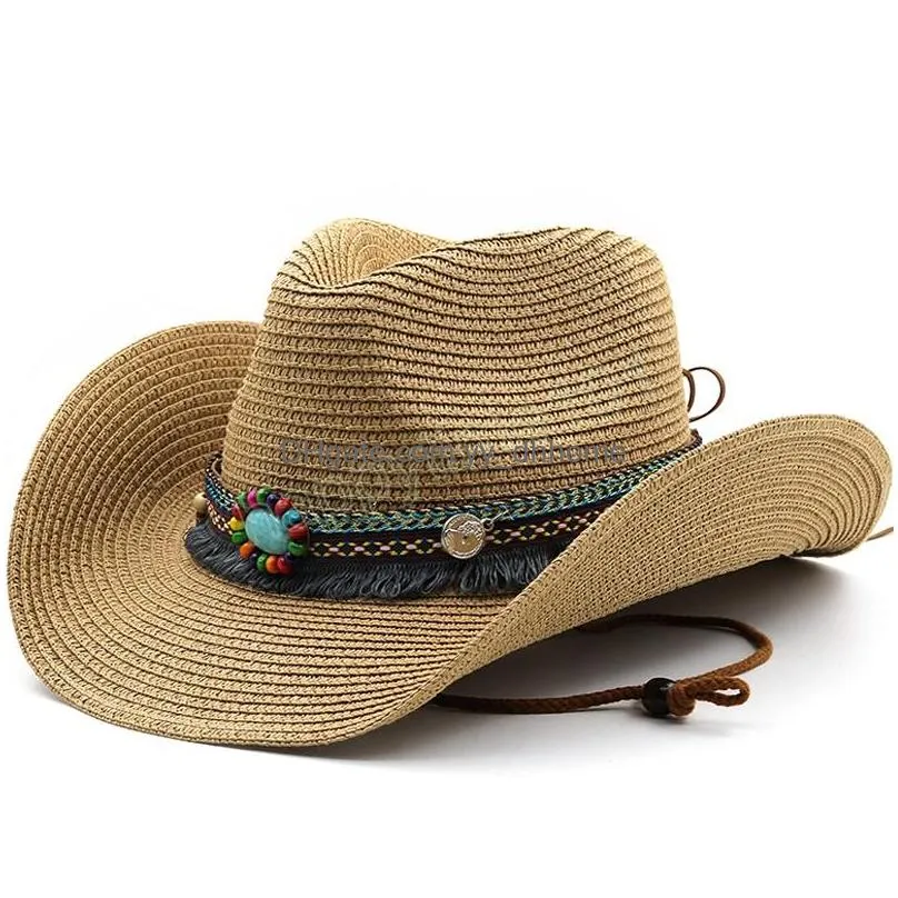 panama hats womens summer  sun hat male female khaki straw emerald decorate fashion men jazz hat