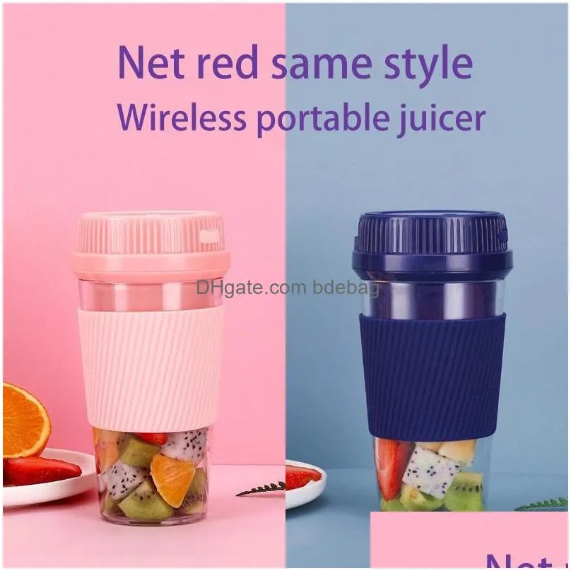 mini portable blender milkshake cup orange squeeze electric juicer cups small  pulp extractor fruit breakfast cup sea freight inventory
