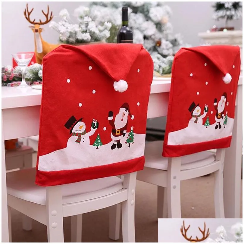 christmas decorations elderly snowman chair cover el restaurant holiday decoration dress up supplies decoration wholesale large discount in