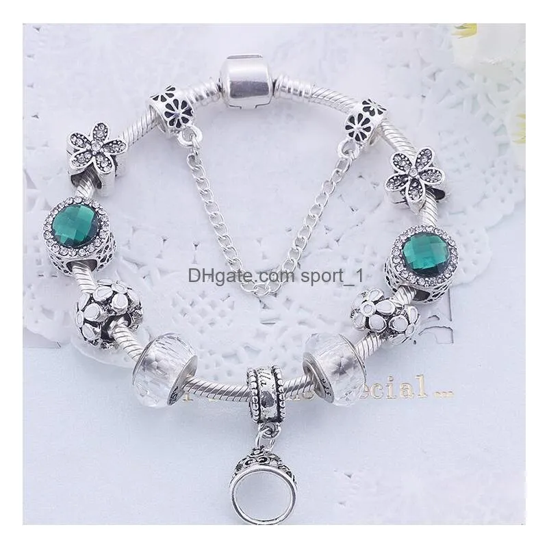 1 pcs elegant women amethyst bracelet shiny alloy pendant bracelets for mom nice gift mothers day 8 style ship