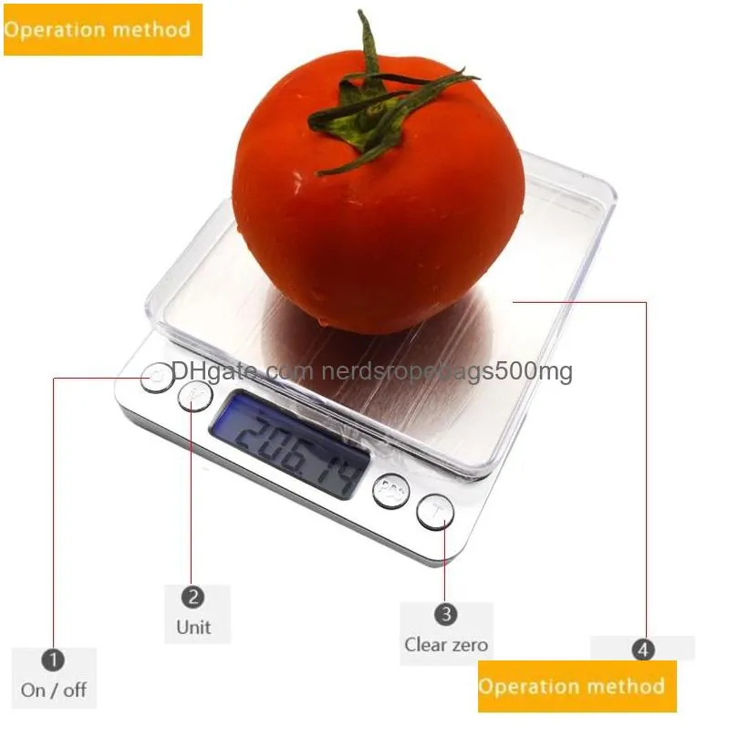  500/0.01g 3000g/0.1g lcd portable mini electronic digital scale pocket kitchen jewelry weight scale inventory wholesale
