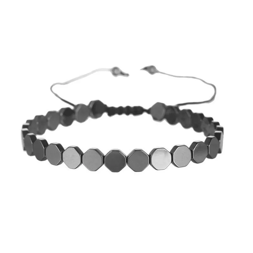 no magnetic black hematite beaded bracelets for women men healing beads health jewelry 34 d3