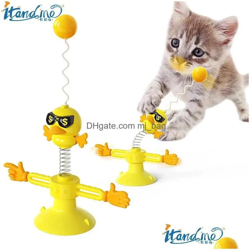it and i spring bird cat toy tease cat bat with feather sucker spinning fun gatos rod interactive toys cats supplies inventory