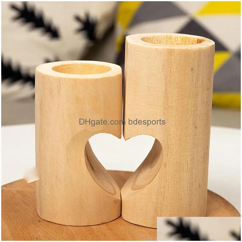 wooden sweet heart candle holder wedding decoration of table candle holders creative wooden square tea lamp candle holder 63 p2