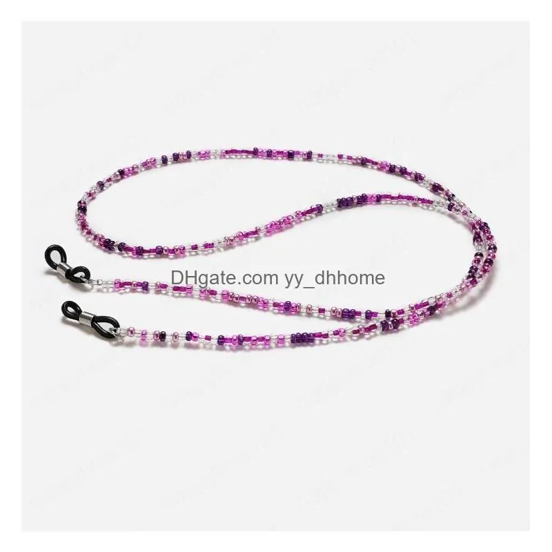 bohemia transparent color beads lanyard hold straps glasses chain fashion cords women sunglasses accessories