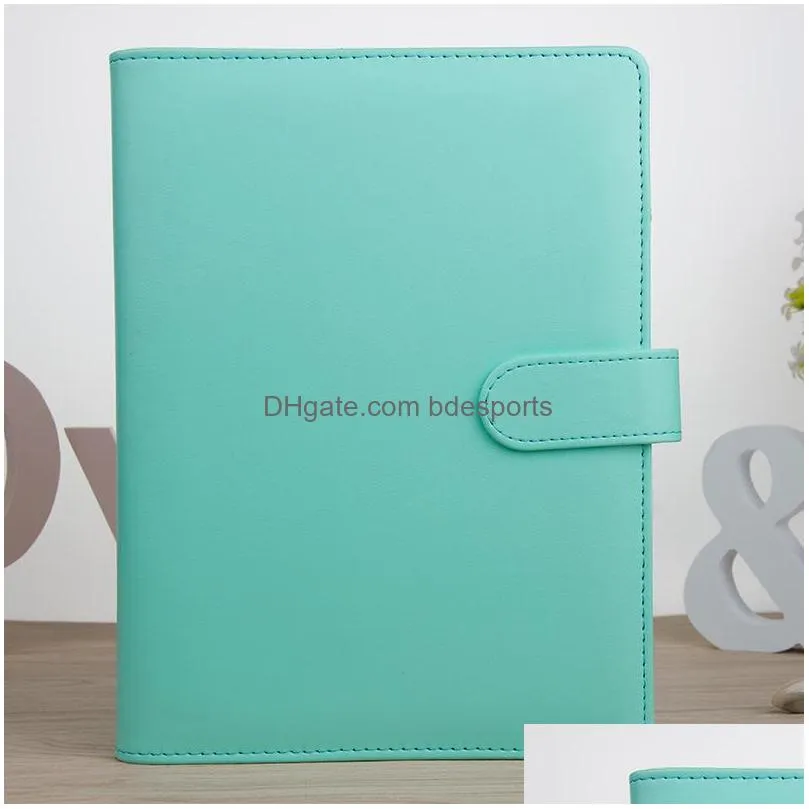 us stock a6 waterproof macarons binder hand ledger notebook shell looseleaf notepad diary stationery cover school office supplies 649