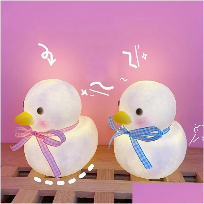 duck decorative lamp baby night light led lights room cute animal lighting bedroom decor kids room decoration luminaria gift 197 n2