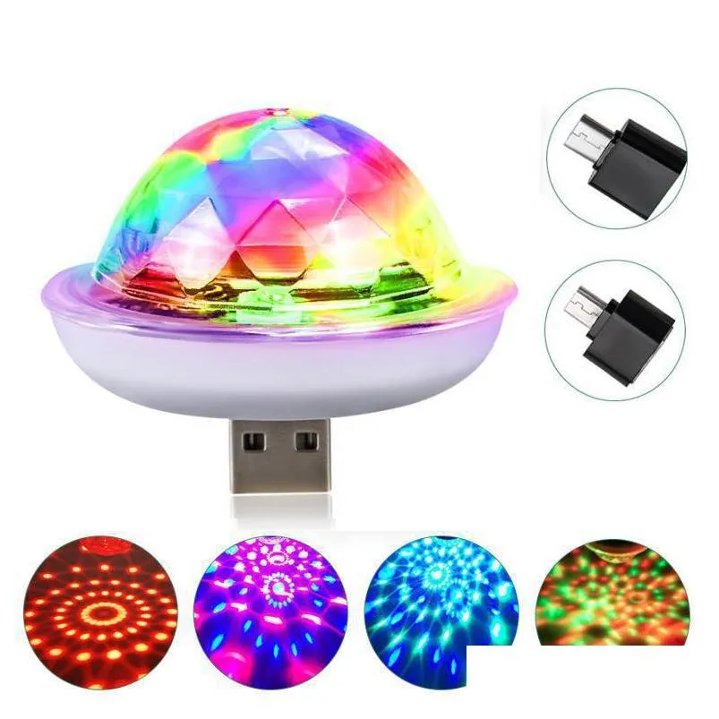 mini usb led disco dj stage effects light portable family party ball colorful lights bar club effect lamp mobile phone lighting