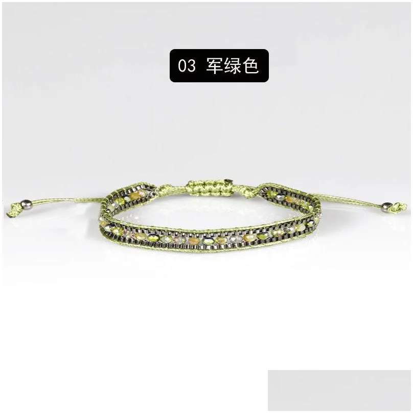  crystal bracelet creative handmade woven beaded strands bracelet bohemia style hand jewelry for women summer colour