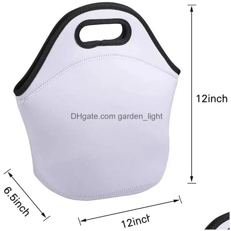 sublimation lunch bag blank white reusable neoprene tote bages tote bagees insulated soft diy school home bags dhs inventory wholesale