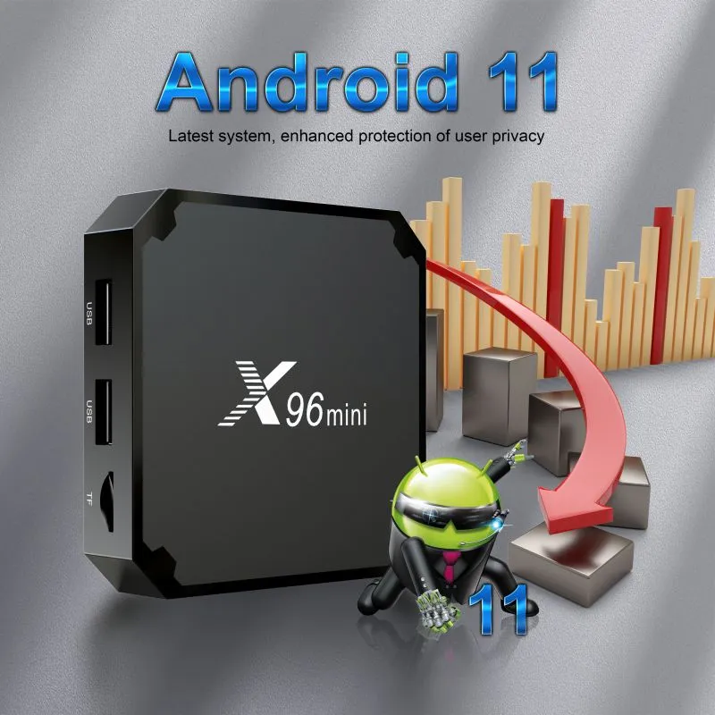X96 mini Android 11 TV BOX Amlogic S905W Quad Core 2GB 16GB 1GB 8GB Suppot H.265 UHD 4K 2.4GHz 5.8G WiFi Set-top box