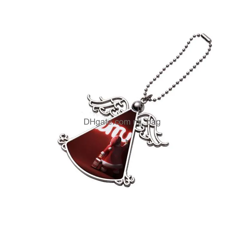 transfer sublimation christmas angel pendant christmas party ornaments decoration diyinventory wholesales