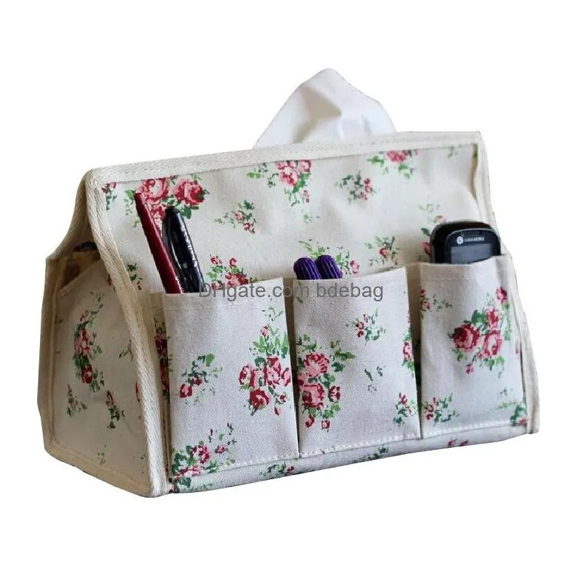 cotton and linen tissue boxes multi function dustproof napkin holder organizer tissues case creative with high quality 5ws j1