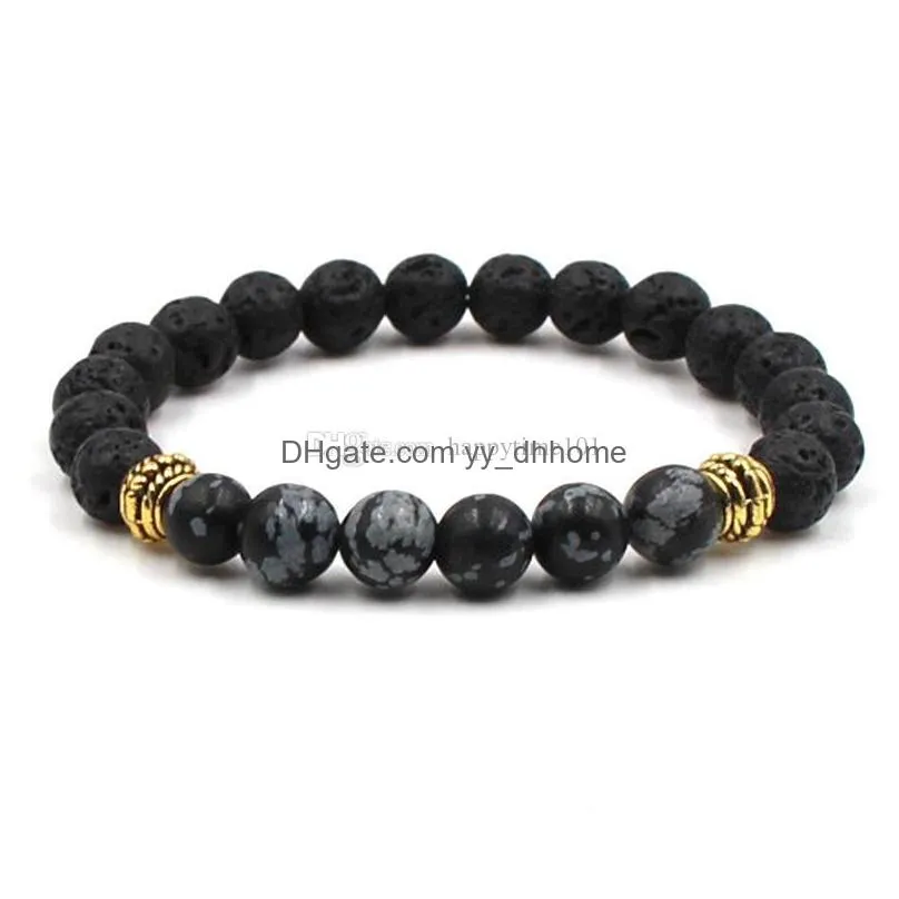 fashion natural cross black lava stone beads elastic bracelet essential oil diffuser bracelet volcanic rock beaded bracelets