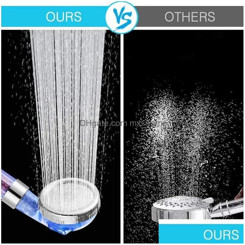 three modes bath shower nozzle adjustable  nozzle high pressure water saving bathroom negative ion filter inventory wholesale