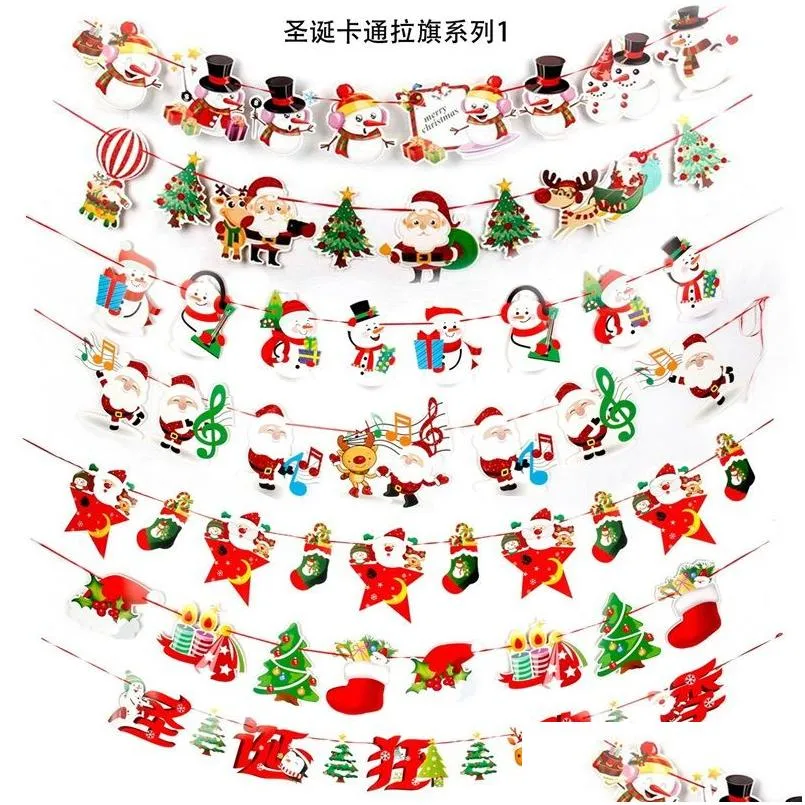 christmas party decor cartoon flag color flags festival scene layout props house decoration supplies novelty gifts 2 6pj d3