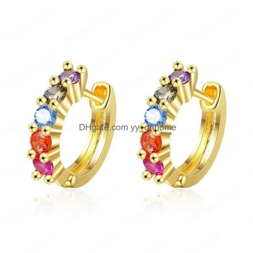 silver hoop earrings for women colorful crystal stud earring boho gold color rhinestone statement jewelry