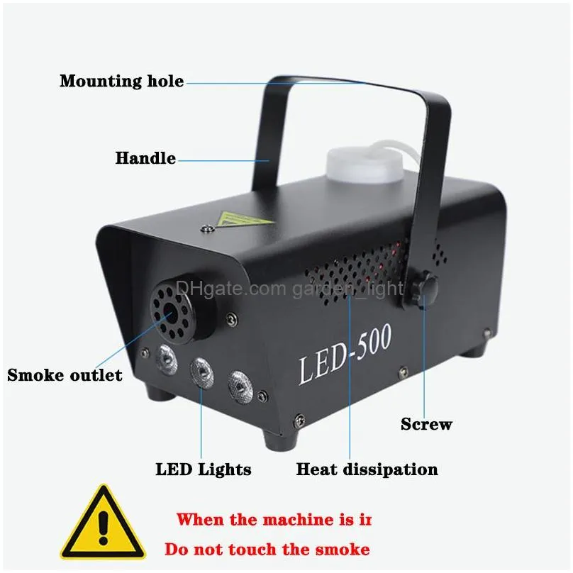 500w wireless control led fog smoke machine remote rgb color smoke ejector led professional dj party stage light