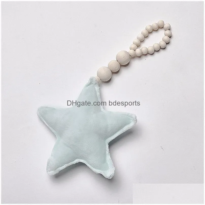 home decor nordic style wooden beads moon star heart ornaments dream catcher kids room decoration wall hanging girls baby tents decorative 20220930