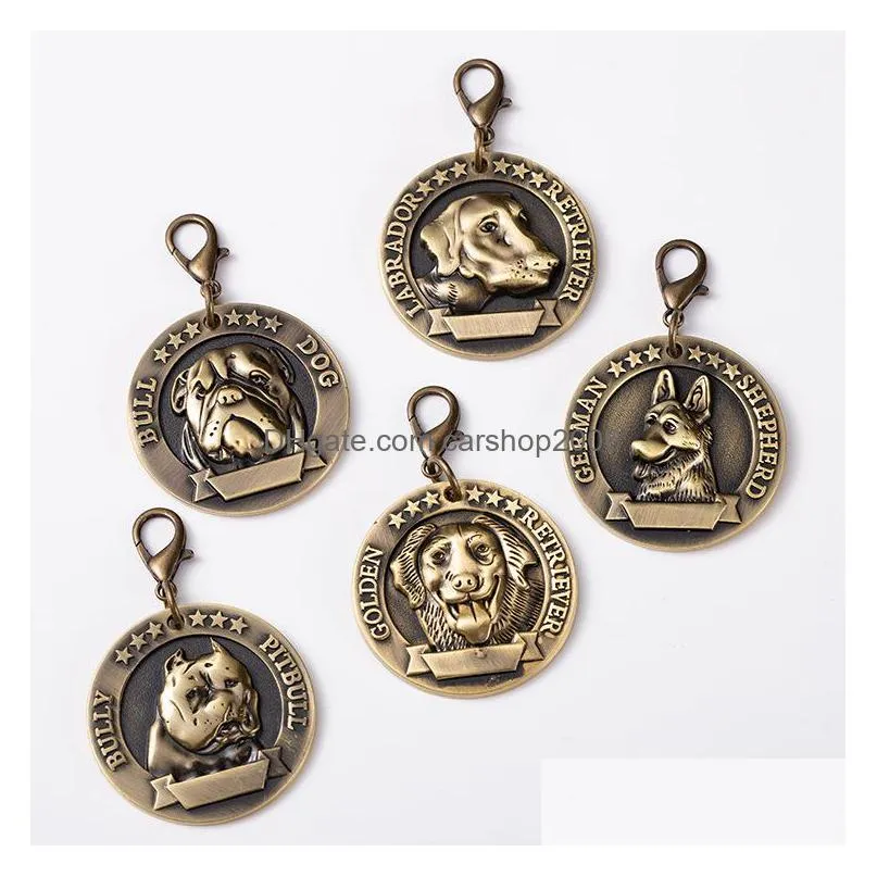 embossed labrador pets metal dog tags german shepherd bully goldens retriever germans shepherd bullfight round pet tag inventory