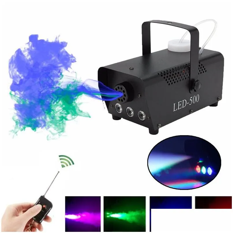 500w wireless control led fog smoke machine remote rgb color smoke ejector led professional dj party stage light