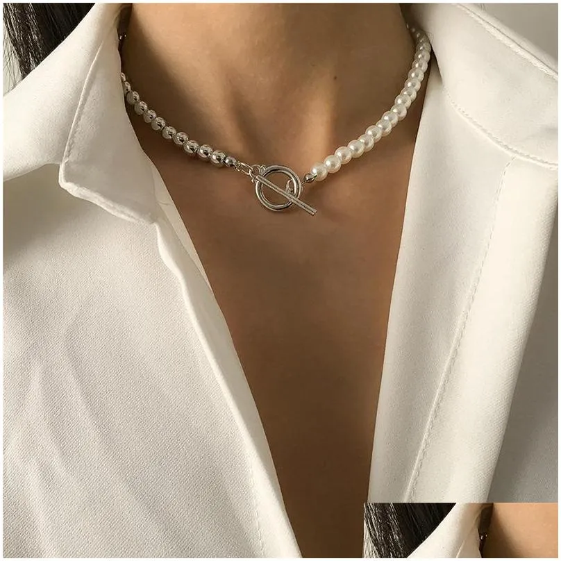 chunky chain necklace women simple toggle clasp fashion necklaces for women jewelry gift 329 d3