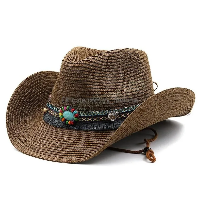 panama hats womens summer  sun hat male female khaki straw emerald decorate fashion men jazz hat