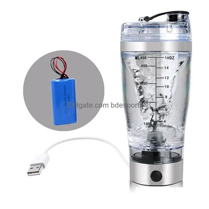 electric protein shaker blender water bottle automatic movement vortex tornado 450ml bpa detachable mixer cup 352 r2