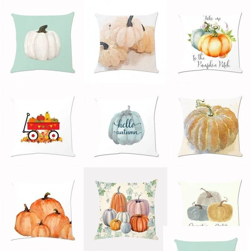 party supplies halloween decorations for home pillow cover various pumpkin patterns novelty festival gifts halloween accessories 45x45cm 4cx