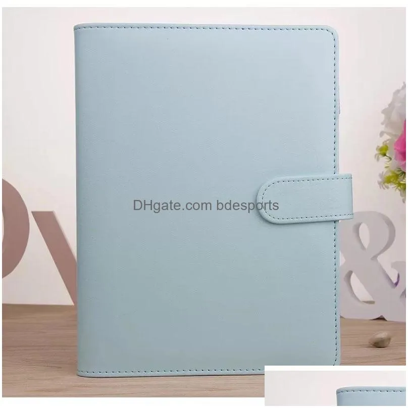 5 colors a6 empty notebook binder 19x13cm loose leaf notebooks paper pu faux leather cover file folder spiral planners scrapbook 264