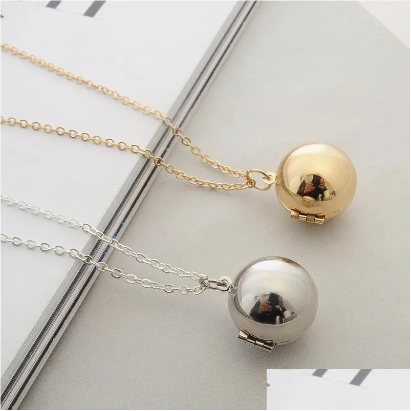 secret message ball locket necklace gold silver pendant necklace personalized custommade message note gift for lover friend