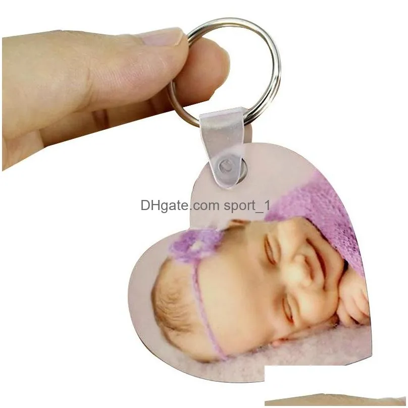 4 styles sublimation blank keychain mdf wooden key pendant thermal transfer doublesided key ring white diy gift multiple shapes